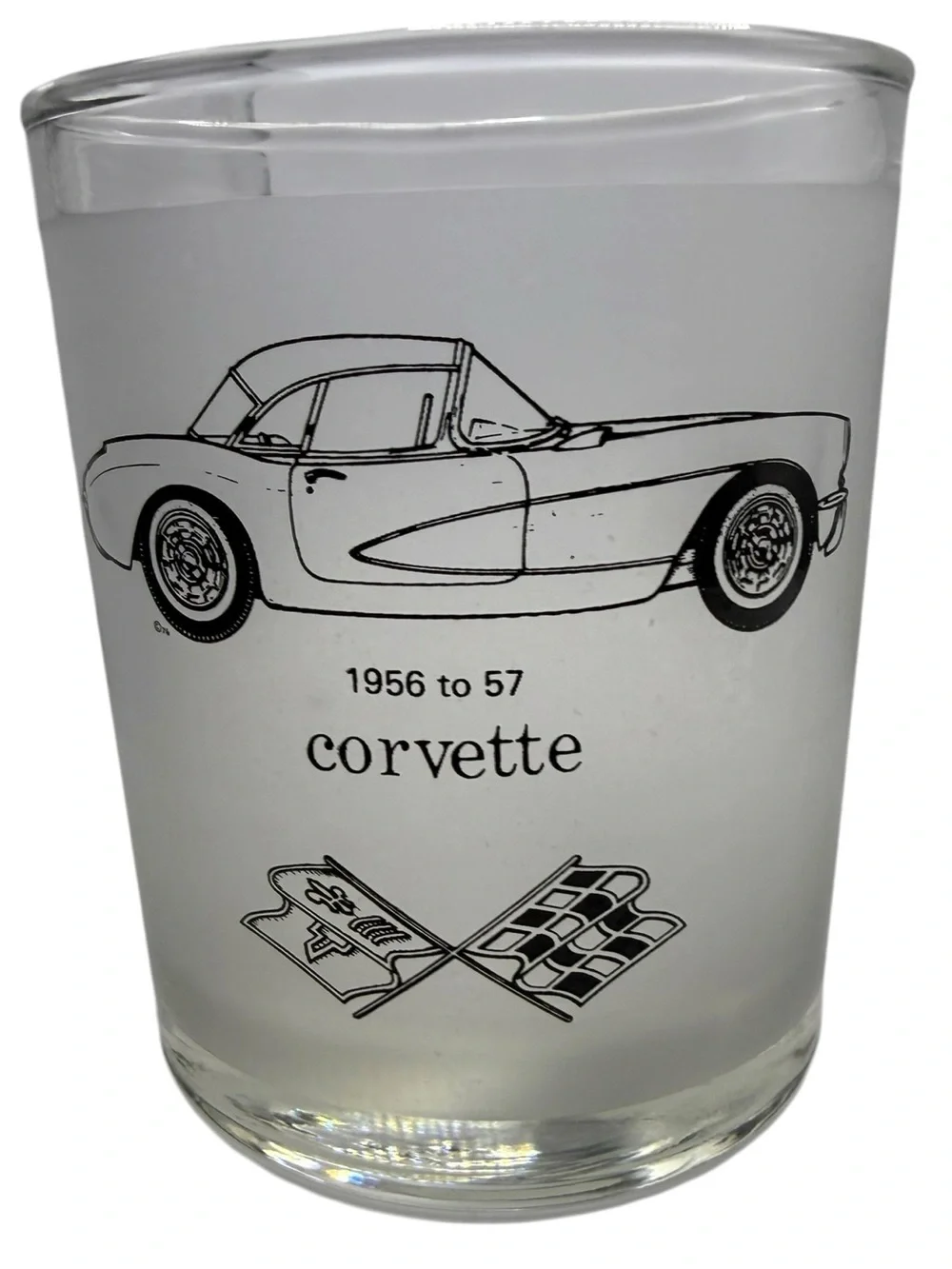 Vintage Corvette  Car Glass Tumblers – Clear Set of 7